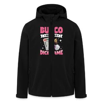 Bunco Life Dice Games - Men’s Recycled Softshell Jacket by Stanley/Stella - black - Front - AI Model Male 185 light (185cm)