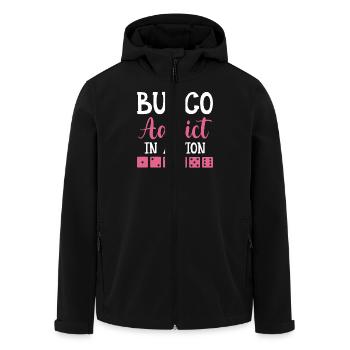 Bunco Addict In Action - Würfelabend Würfeln - Recycelte Männer Softshell-Jacke von Stanley/Stella - Schwarz - Vorne - AI Model Male 185 light (185cm)