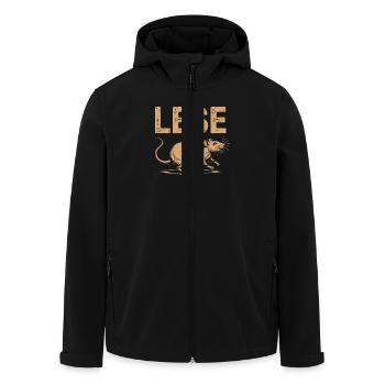 Leseratte – Bücherwurm & Lesezeichen-Fan - Recycelte Männer Softshell-Jacke von Stanley/Stella - Schwarz - Vorne - AI Model Male 185 light (185cm)
