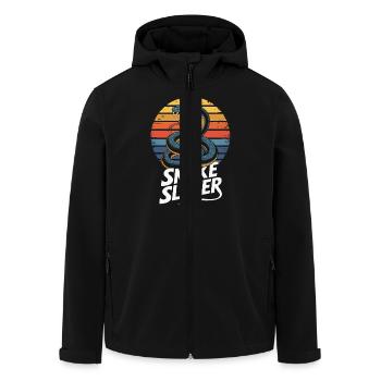 Snake hunter – Retro Schlange Design - Men’s Recycled Softshell Jacket by Stanley/Stella - black - Front - AI Model Male 185 light (185cm)