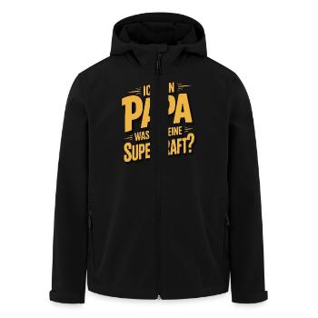 Ich bin Papa – Was ist deine Superkraft? - Recycelte Männer Softshell-Jacke von Stanley/Stella - Schwarz - Vorne - AI Model Male 185 light (185cm)
