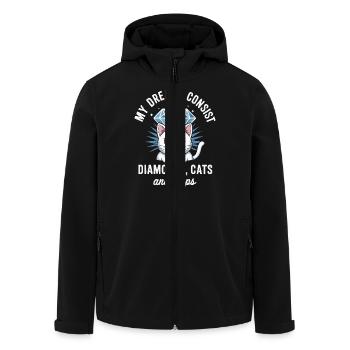 Träume bestehen aus Diamanten, Katzen, Nickerchen - Recycelte Männer Softshell-Jacke von Stanley/Stella - Schwarz - Vorne - AI Model Male 185 light (185cm)