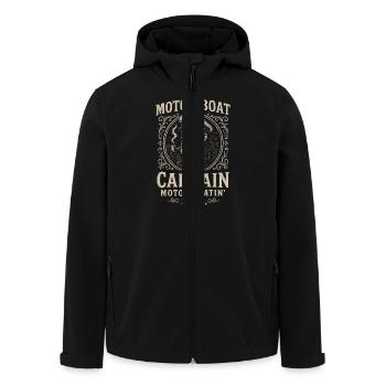 Motorboat Captain Vintage Sailor - Men’s Recycled Softshell Jacket by Stanley/Stella - black - Front - AI Model Male 185 light (185cm)