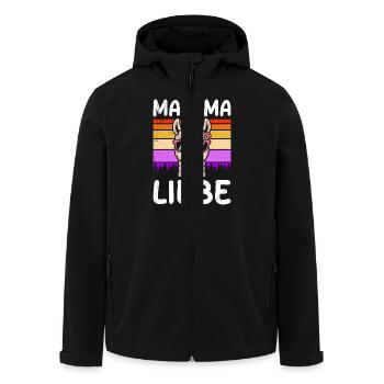 Bald Mama MALAMA LIEBE Retro Lustiges - Recycelte Männer Softshell-Jacke von Stanley/Stella - Schwarz - Vorne - AI Model Male 185 light (185cm)