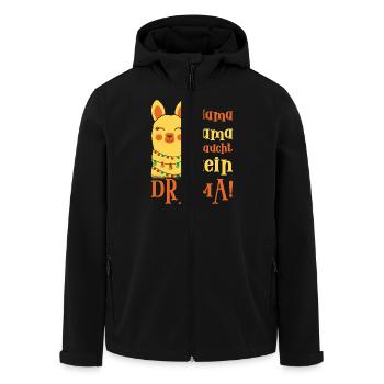 Schwangerschaft MAMA LAMA BRAUCHT KEIN DRAMA - Recycelte Männer Softshell-Jacke von Stanley/Stella - Schwarz - Vorne - AI Model Male 185 light (185cm)