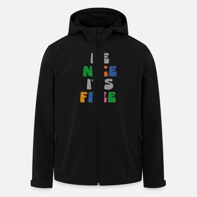 be nice it ́s free - Men’s Recycled Softshell Jacket by Stanley/Stella - black