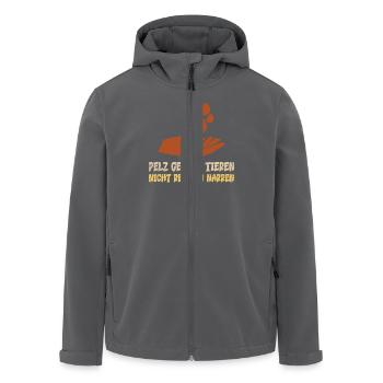 Tierschutz PELZ GEHÖRT TIEREN NICHT NARREN - Recycelte Männer Softshell-Jacke von Stanley/Stella - Anthrazit - Vorne - AI Model Male 185 light (185cm)