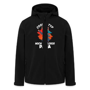 Werdender Vater COOLER TYP COOLERER PAPA - Recycelte Männer Softshell-Jacke von Stanley/Stella - Schwarz - Vorne - AI Model Male 185 light (185cm)
