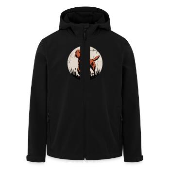 Vintage Labrador – spielend im Gras - Recycelte Männer Softshell-Jacke von Stanley/Stella - Schwarz - Vorne - AI Model Male 185 light (185cm)