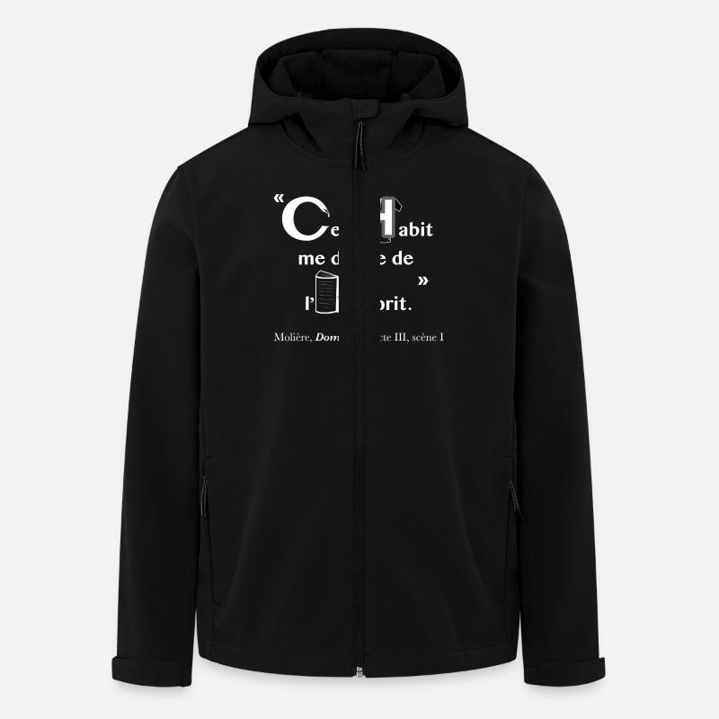Cet-habit-Molière-blanc - Veste softshell homme en polyester recyclé Stanley/Stella - noir
