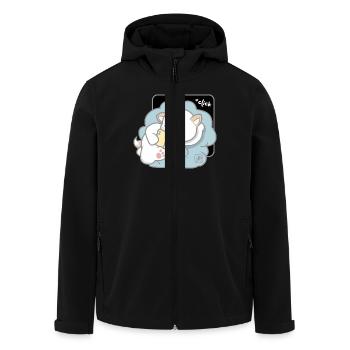 Dog Korean - Japanese Style 03 - Men’s Recycled Softshell Jacket by Stanley/Stella - black - Front - AI Model Male 185 light (185cm)