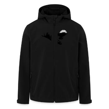 is this home - Men’s Recycled Softshell Jacket by Stanley/Stella - black - Front - AI Model Male 185 light (185cm)