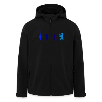 Berlin blue - Recycelte Männer Softshell-Jacke von Stanley/Stella - Schwarz - Vorne - AI Model Male 185 light (185cm)