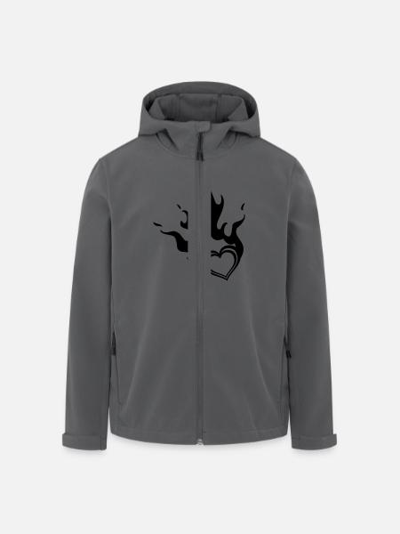 burning heart - Men’s Recycled Softshell Jacket by Stanley/Stella - black