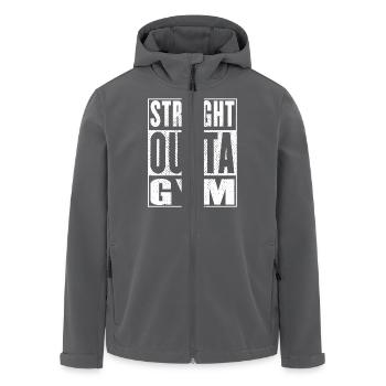 Straight Outta Gym Vintage - Recycelte Männer Softshell-Jacke von Stanley/Stella - Schwarz - Vorne - AI Model Male 185 light (185cm)