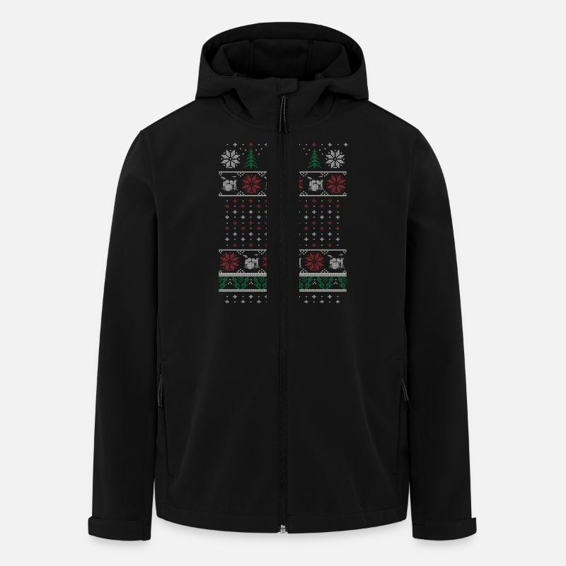 Ugly Xmas Drummer - Men’s Recycled Softshell Jacket by Stanley/Stella - black