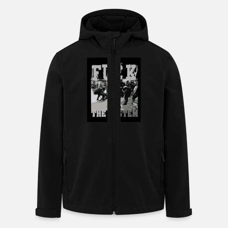 FUCK THE SYSTEM - Recycelte Männer Softshell-Jacke von Stanley/Stella - Schwarz