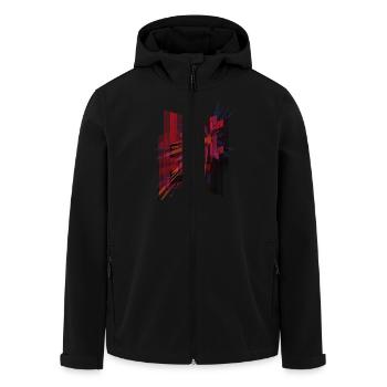 hyperspace5 - Men’s Recycled Softshell Jacket by Stanley/Stella - black - Front - AI Model Male 185 light (185cm)