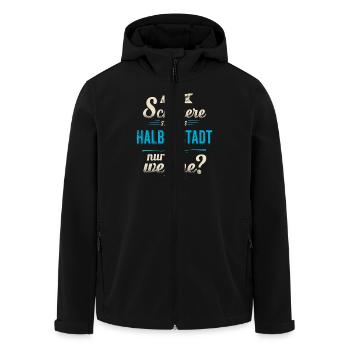 Heimat Stadt - Halberstadt - blau retro - - Recycelte Männer Softshell-Jacke von Stanley/Stella - Schwarz - Vorne - AI Model Male 185 light (185cm)