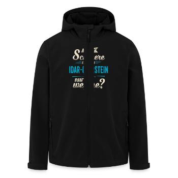 Heimat Stadt - Idar Oberstein - blau retro - - Recycelte Männer Softshell-Jacke von Stanley/Stella - Schwarz - Vorne - AI Model Male 185 light (185cm)