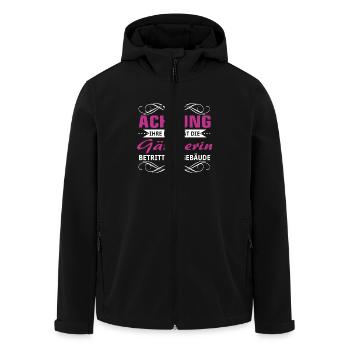 Gärtnerin - Ihre Majestät - Recycelte Männer Softshell-Jacke von Stanley/Stella - Schwarz - Vorne - AI Model Male 185 light (185cm)