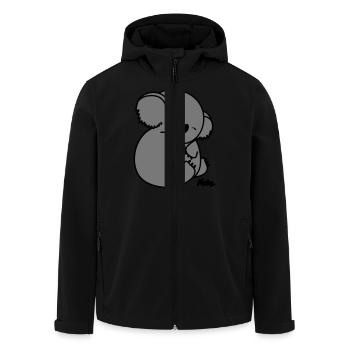 Koala (2c) - Men’s Recycled Softshell Jacket by Stanley/Stella - black - Front - AI Model Male 185 light (185cm)