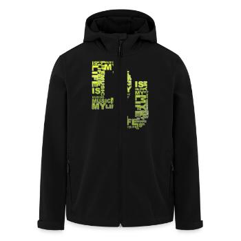 DJ - music is my life - Recycelte Männer Softshell-Jacke von Stanley/Stella - Schwarz - Vorne - AI Model Male 185 light (185cm)