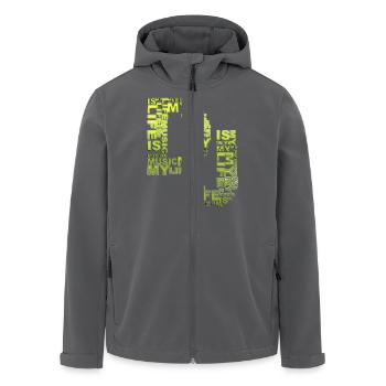 DJ - musique est ma vie - Veste softshell homme en polyester recyclé Stanley/Stella - charbon - Devant - AI Model Male 185 light (185cm)
