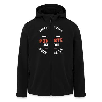 Assez fou pongiste cadeau - Veste softshell homme en polyester recyclé Stanley/Stella - noir - Devant - AI Model Male 185 light (185cm)