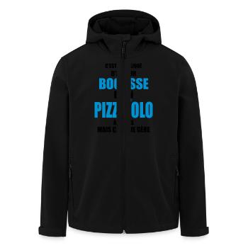 c'est compliqué d'être un bogosse et un pizzaïolo - Veste softshell homme en polyester recyclé Stanley/Stella - noir - Devant - AI Model Male 185 light (185cm)