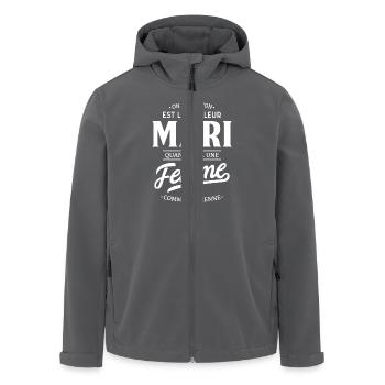 Le meilleur mari cadeau - Veste softshell homme en polyester recyclé Stanley/Stella - noir - Devant - AI Model Male 185 light (185cm)