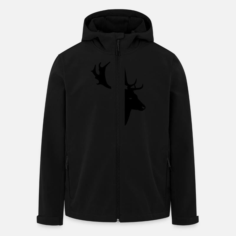 Hirsch - Recycelte Männer Softshell-Jacke von Stanley/Stella - Schwarz