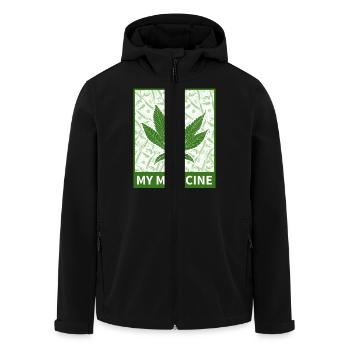 My medicine (cannabis) - Recycelte Männer Softshell-Jacke von Stanley/Stella - Schwarz - Vorne - AI Model Male 185 light (185cm)