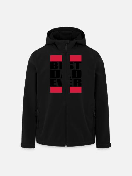 Best Dad Ever Logo - Men’s Recycled Softshell Jacket by Stanley/Stella - black