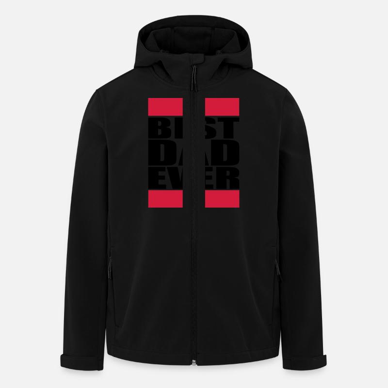 Best Dad Ever Logo - Veste softshell homme en polyester recyclé Stanley/Stella - noir
