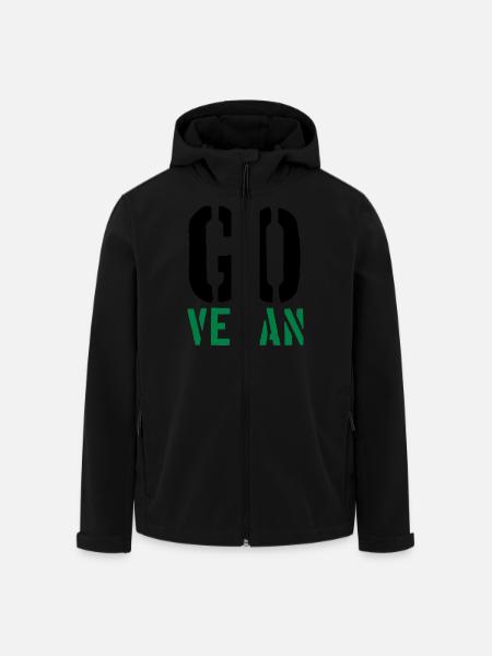 Go Vegan - Men’s Recycled Softshell Jacket by Stanley/Stella - black