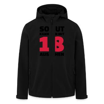 18 Geburtstag - Recycelte Männer Softshell-Jacke von Stanley/Stella - Schwarz - Vorne - AI Model Male 185 light (185cm)