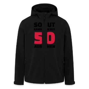 50 Geburtstag - Recycelte Männer Softshell-Jacke von Stanley/Stella - Schwarz - Vorne - AI Model Male 185 light (185cm)