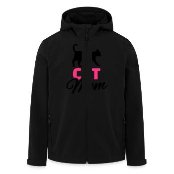 Cat Mom - Men’s Recycled Softshell Jacket by Stanley/Stella - black - Front - AI Model Male 185 light (185cm)