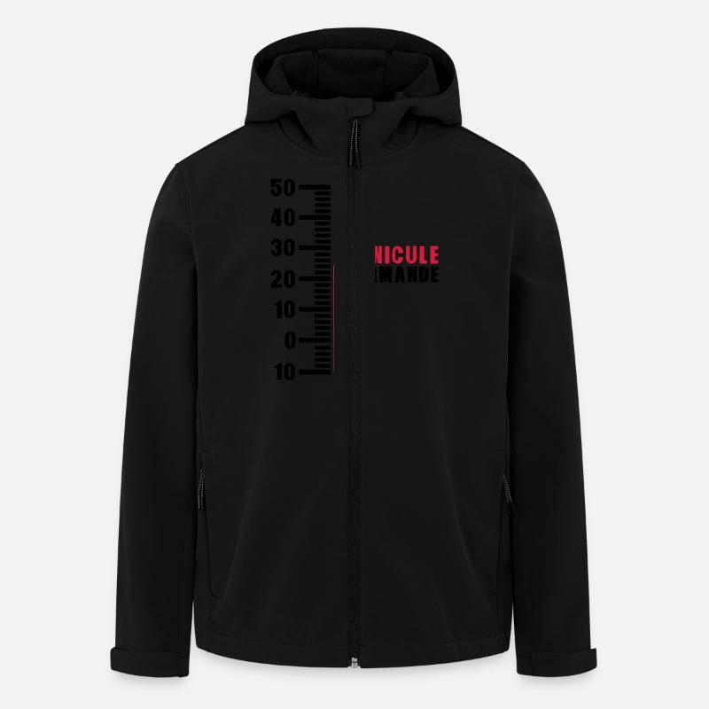 thermometre canicule normande humour - Veste softshell homme en polyester recyclé Stanley/Stella - noir