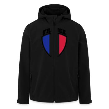 france - Veste softshell homme en polyester recyclé Stanley/Stella - noir - Devant - AI Model Male 185 light (185cm)
