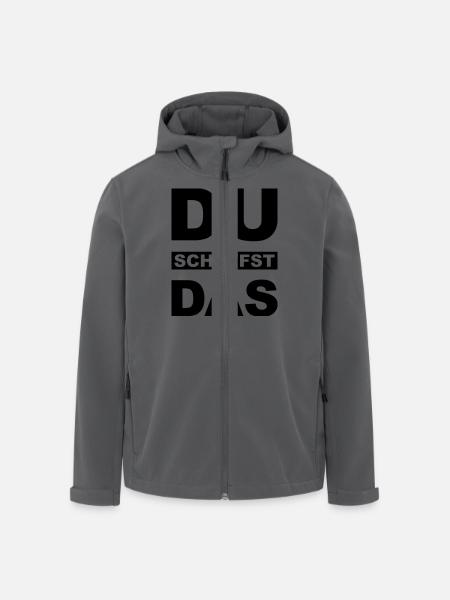 Du schaffst das - Recycelte Männer Softshell-Jacke von Stanley/Stella - Schwarz