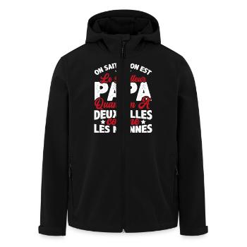 Meilleur Papa Avec Deux Filles Comme Les Miennes - Veste softshell homme en polyester recyclé Stanley/Stella - noir - Devant - AI Model Male 185 light (185cm)