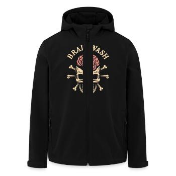 Brain wash skull - Men’s Recycled Softshell Jacket by Stanley/Stella - black - Front - AI Model Male 185 light (185cm)