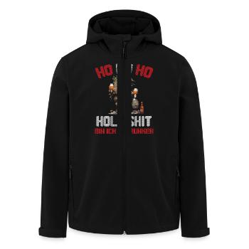 Ugly Christmas lustiger Wichtel mit Bier Weihnacht - Recycelte Männer Softshell-Jacke von Stanley/Stella - Schwarz - Vorne - AI Model Male 185 light (185cm)