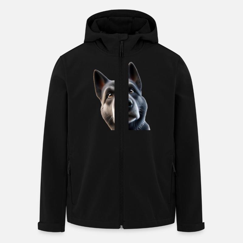 Hund Kopf 2 - Recycelte Männer Softshell-Jacke von Stanley/Stella - Schwarz