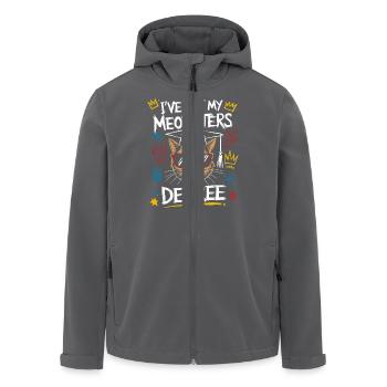 Witziges Katzen-Design für Akademiker*innen - Recycelte Männer Softshell-Jacke von Stanley/Stella - Anthrazit - Vorne - AI Model Male 185 light (185cm)