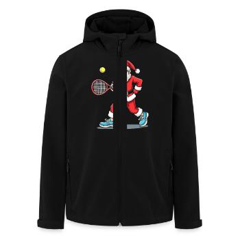 Tennis Playing Santa Claus Christmas Tennis - Men’s Recycled Softshell Jacket by Stanley/Stella - black - Front - AI Model Male 185 light (185cm)