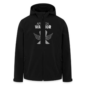 Aphasia warrior grey ribbon aphasia awareness - Men’s Recycled Softshell Jacket by Stanley/Stella - black - Front - AI Model Male 185 light (185cm)