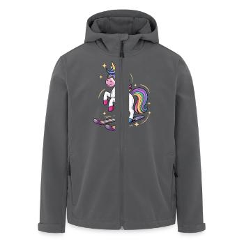 Licorne sur le cadeau de ski alpin alpin hiver - Veste softshell homme en polyester recyclé Stanley/Stella - noir - Devant - AI Model Male 185 light (185cm)